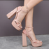 Criss Cross Chunky Heels